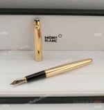 Best Fake Montblanc Fountain Pen / Meisterstuck Yellow Gold Wave Gift Pen